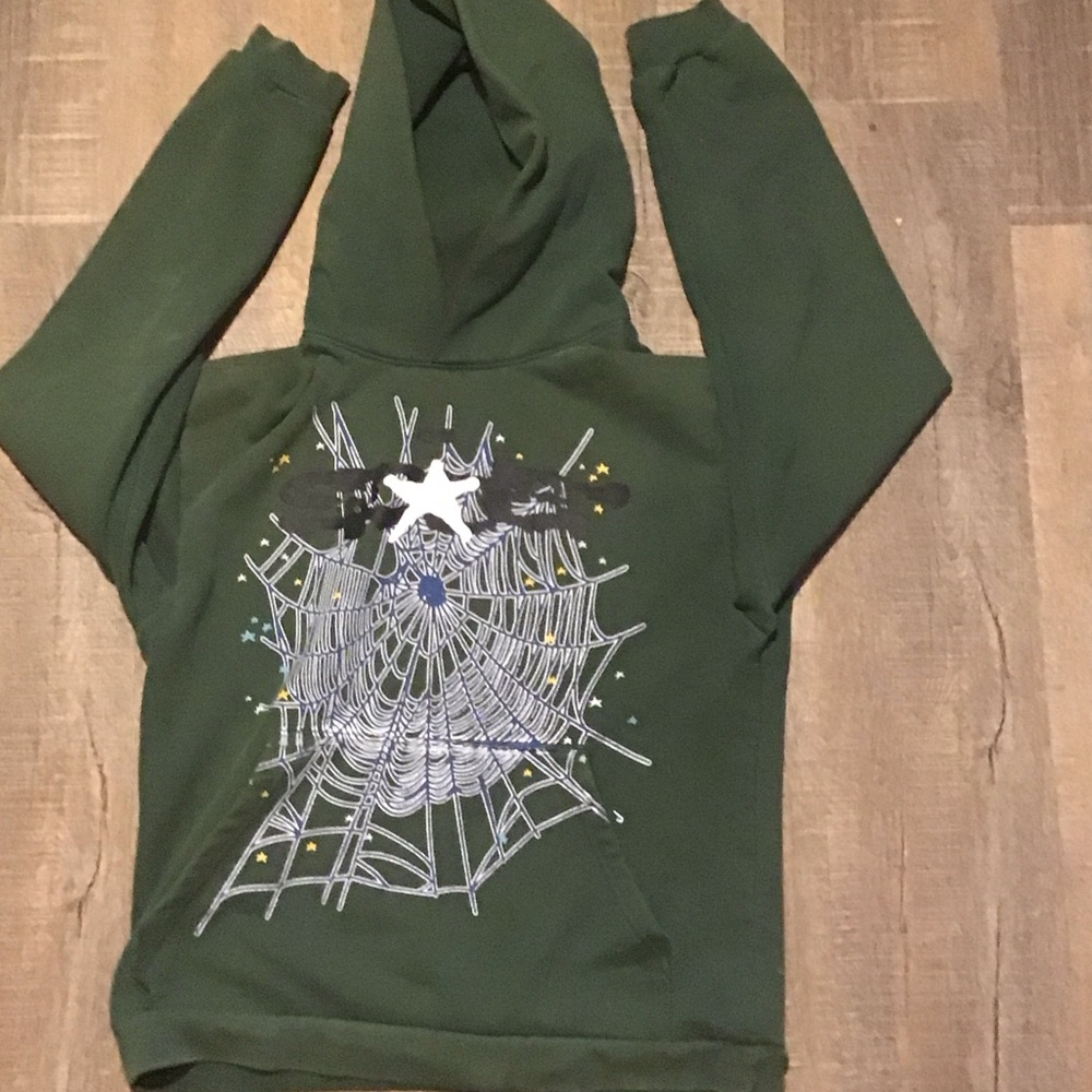 Green Spider Web Men's Hoodie